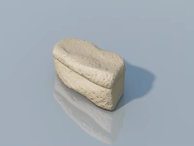Rough Textured Stone Flush Door With Smooth Surface And Modern Design For Home 3d model