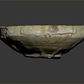 Carved Ceramic Bowl With Colorful Bird Pattern And Green Yellow Decorative Details