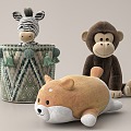 Children's plush toy combination 3d model