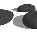 Black Textured Stone And Wood Decorative Elements For Interior Design