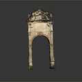 Classical Stone Arch Structure With Ornate Carvings And Architectural Design