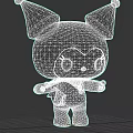 Cute Game and Movie Character With Black Pointed Hat And Pink Skull Design
