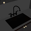 Stylish Kitchen Faucet With Stainless Steel Sink Black Cabinets And Green Wall In Modern Kitchen