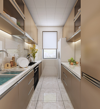 modern kitchen bathroom 3d model