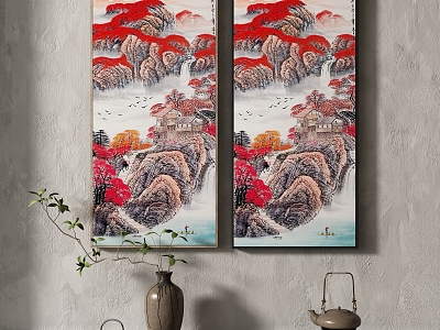 New Chinese Landscape Painting Texture Decorative Painting model