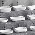 Modern wash basin wash basin counter basin round table basin faucet wash basin 3d model