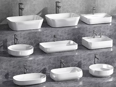 Modern wash basin wash basin counter basin round table basin faucet wash basin 3d model