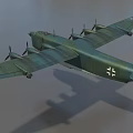 Green Fighter Aircraft With Four Propellers On Wings And White Cross Insignia On Fuselage