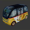 minibus minivan driverless bus school bus van box car 3d model