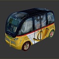 minibus minibus minivan driverless bus bus school bus van box car 3d model