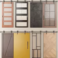 Sliding Barn Doors With Various Designs Including Wooden Metal And Glass Panels