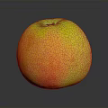 Fresh Ripe Apple With Yellow Orange Red Gradient Color And Green Top On Dark Background
