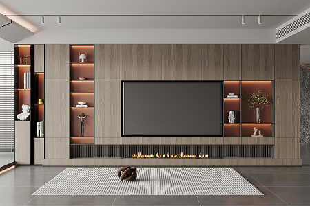 Modern TV background wall 3d model