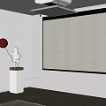 Modern projection curtain projector 3d model