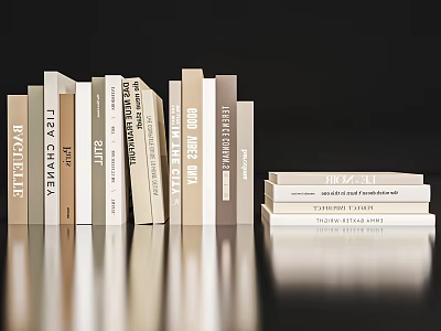 Decorative Book Ornament Set With Various Neutral Colors For Home Interior 3d model
