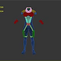 Futuristic Mechanical Character With Metallic Body And Detached Arms Design