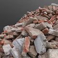 Pile of Mixed Stone and Wood Construction Materials for Project Work