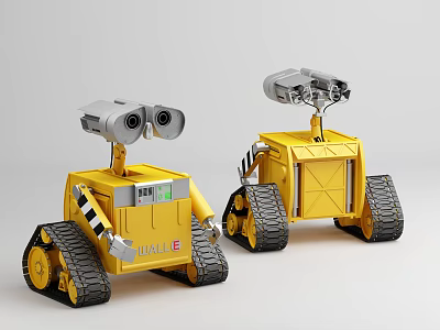 Smart Machines Yellow Robotic Design With Tracks And Large Eye Cameras 3d model