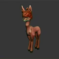 Cute Pink Llama Figurine With Red Fluffy Hair And Standing Pose Design