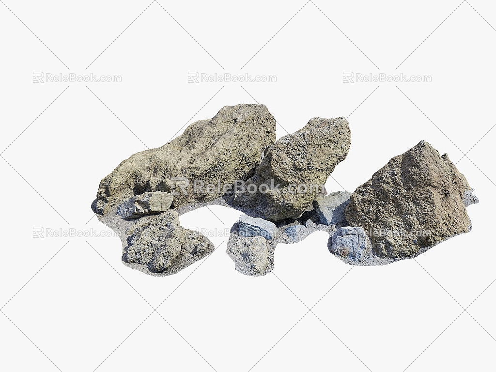 Rock Ground Sand Stone Ground Rock Ground Rock Rock Block Stone Natural Landscape 3d model