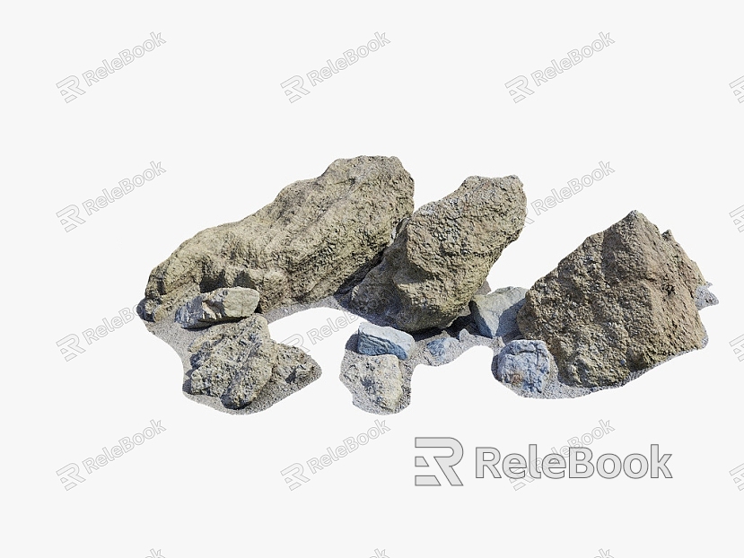 Rock Ground Sand Stone Ground Rock Ground Rock Rock Block Stone Natural Landscape model