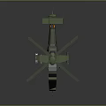 Camouflage Green Military Helicopter Model With Rotor And Detailed Fuselage Design