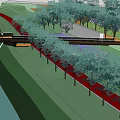 Modern Observation Deck Landscape Corridor Frame Landscape Pick-up Deck Landscape Structure 3d model