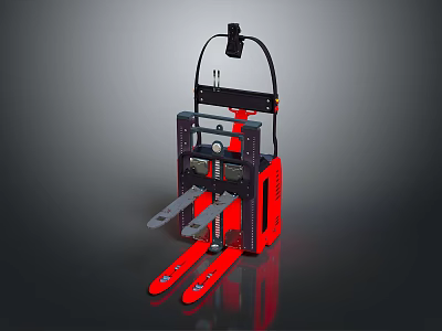 Electric Pallet Jack Red Body Black Frame And Lifting Forks For Material Handling 3d model