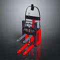 Electric Pallet Jack Red Body Black Frame And Lifting Forks For Material Handling