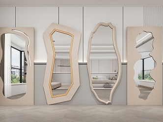 Modern full-length mirror 3d model