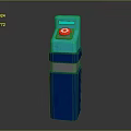Blue And Cyan Equipment Device With Red Target Symbol On Top And Multi Layered Structure