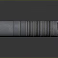 Detailed 3D Render of Two Metal Cylindrical Weapon Parts with Spiral Grooves and End Holes