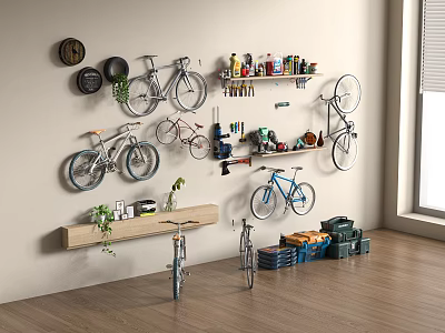 Bicycle Shop Folding Bicycle Sports Equipment Cave Board Bicycle Tools Cave Board Pendant Bicycle 3d model