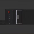 Sleek Black Office Equipment With Open Design Interface Ports And Red Logo