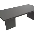 Modern Black Office Desk With Sleek Smooth Surface And Sturdy Legs Design