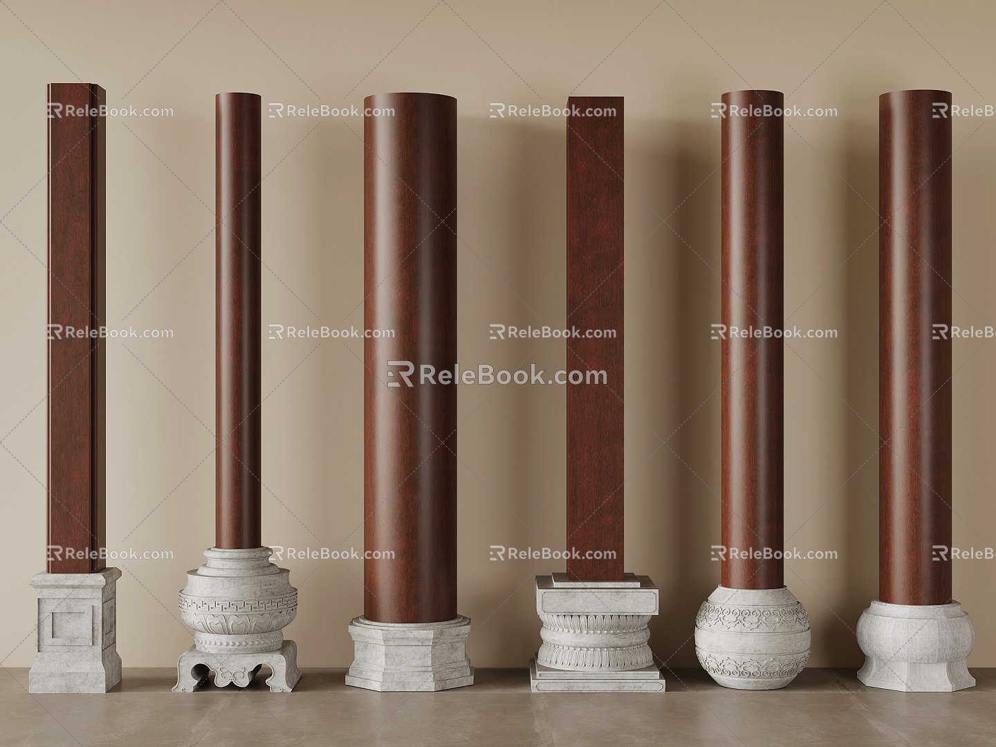 New Chinese style pillar foundation model