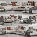 Modern sofa coffee table combination 3d model