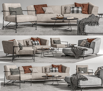 Modern sofa coffee table combination 3d model