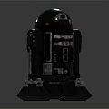 Black Mechanical Droid Character With Dome Head And Detailed Leg Structure 3d model