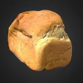 Freshly Baked Golden Loaf of Bread With Crusty Surface And Soft Interior Texture