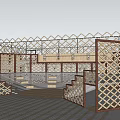 Modern Sports Facility Design With Basketball Court Circular Bleachers And Wooden Flooring