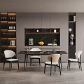 Modern Dining Room Interior With Black Dining Table White Chairs And Plant Decor
