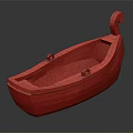 Traditional Handcrafted Wooden Boat with Intricate Carved Details and Ornate Bow Design
