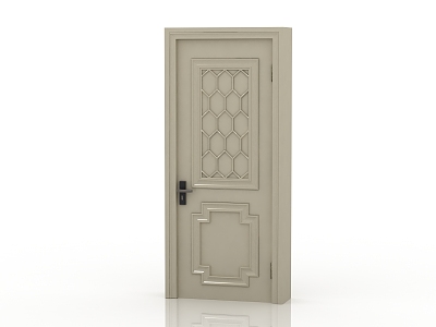 European-style interior door solid wood door 3d model