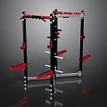 Black and Red Heavy Duty Power Rack With Bar Hooks And Adjustable Shelves