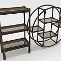 Wooden Shelving Units Square And Circular Design With Wicker Shelves Multi Tiered Storage
