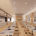 Dining table in staff restaurant 3d model
