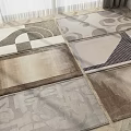 Square Rugs With Modern Geometric Patterns And Neutral Tones For Home Decor 3d model