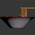 Delicious Ramen Bowl With Beef Slices Soft Boiled Egg Lime And Chopsticks