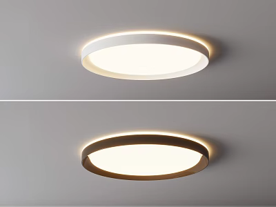 Modern Round Ceiling Lights With Sleek Frames And Warm LED Glow For Interior Design 3d model
